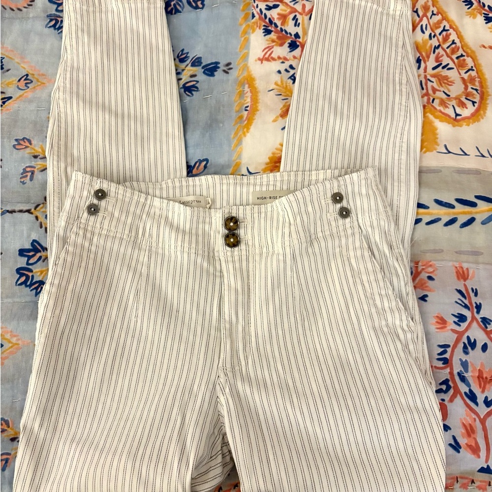Anthropologie Pilcro and the Letterpress Striped women’s high rise skinny jeans